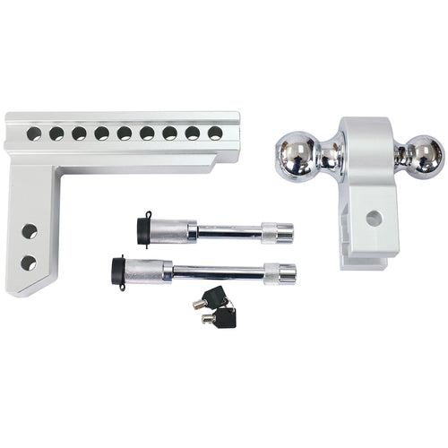 Alu Adjustable Trailer Drop Hitch 2inch Receiver 8 Inch Adjustable